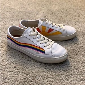 Saludos White Rainbow Wave Sneakers (8.5)